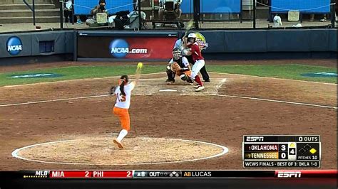 Softball National Championship Game 2 Lady Vols Vs Oklahoma Highlights