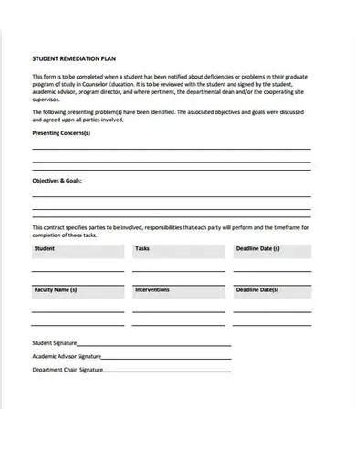 Free Remediation Plan Samples In Google Docs Ms Word Pages Pdf