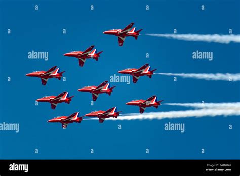 RAF Red Arrow Display Team Stock Photo - Alamy