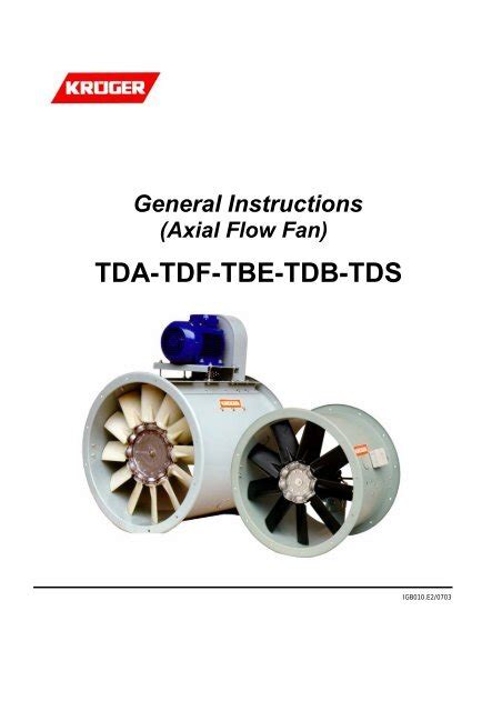 Axial Flow Fan Tda Tdf Tbe Tdb Tds Kruger Ventilation