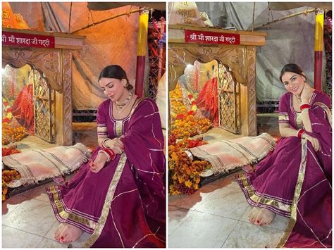 Shraddha Arya Latest Photo Shoot From Temple In Anarkali Suit Goes