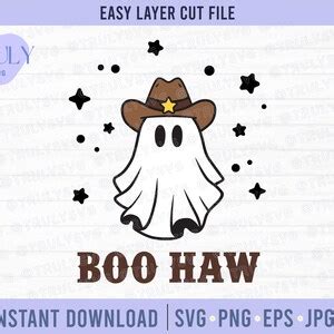 Boo Haw SVG Cowboy Ghost SVG Ghost SVG Halloween Svg Etsy