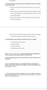 Worksheet Test The Great Gatsby Chapters Reading Comprehension