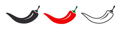 Spicy Chili Hot Pepper Icons Hot Natural Chili Pepper Symbols Spicy And Hot Vector