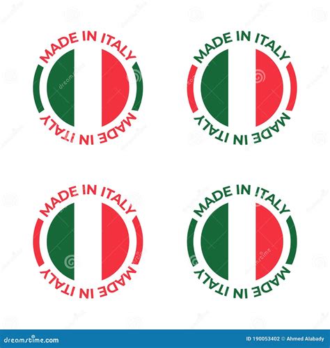 Made In Italy Icon Label Design Vector Illustration For Product Stock