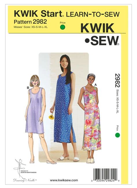 Sewing Pattern For Misses Sleeveless Scoopneck Dresses A New Uncut Pattern Sewing Skill