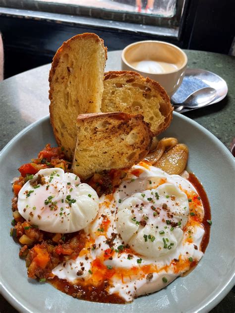 Best brunch dish I've had, Spanish pisto (stewed veg with tomato) and