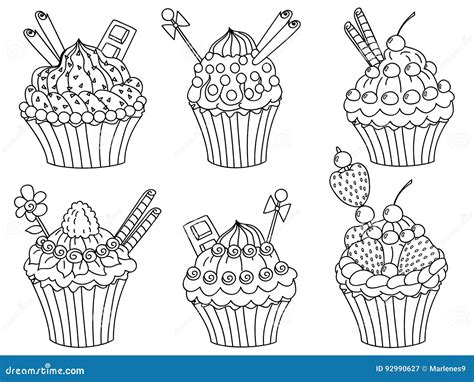 Birthday Cupcakes Clipart Black And White