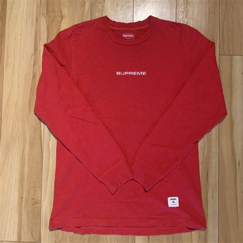 ヤフオク Supreme Ls Logo Tee Red 赤 Mサイズ ロンt