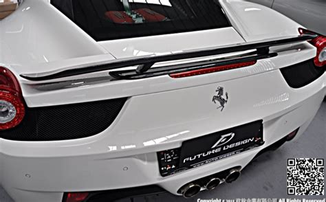 Future Design Carbon Ferrari 458 Carbon Fiber Rear Spoiler Wing