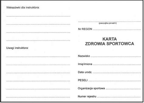 Karta Zdrowia dla Sportowców Niska cena na Allegro pl