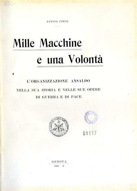 Mille macchine e una volontà l organizzazione Ansaldo nella sua storia