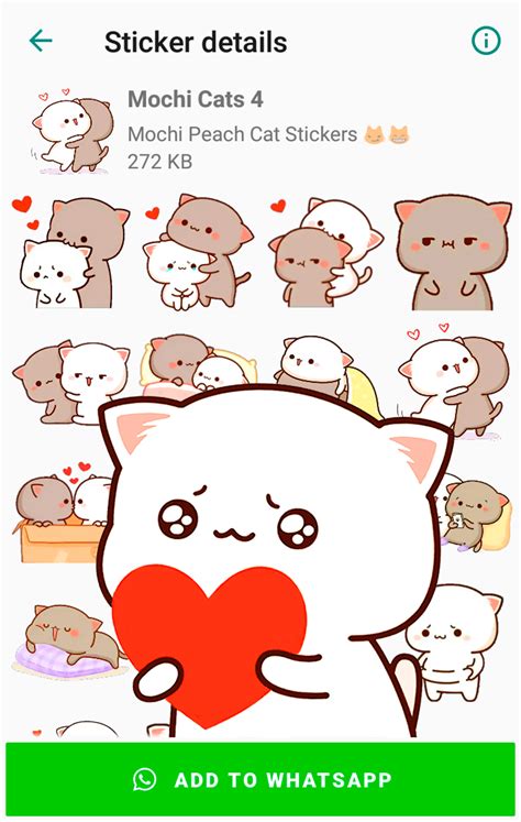 Mochi Peach Cat Stickers for WhatsApp для Android Скачать