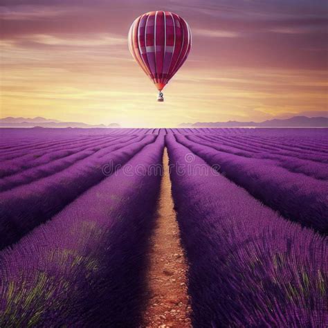 Lavender Fields Hot Air Balloons Stock Photos Free Royalty Free