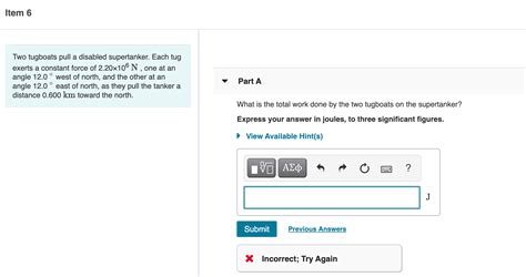 Solved Item Two Tugboats Pull A Disabled Supertanker Each Chegg
