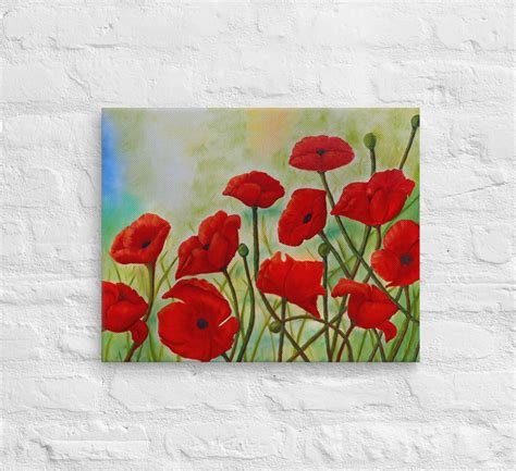 Canvas Art Print Poppy Flower Picture Living Room Art Dining Room Art ...