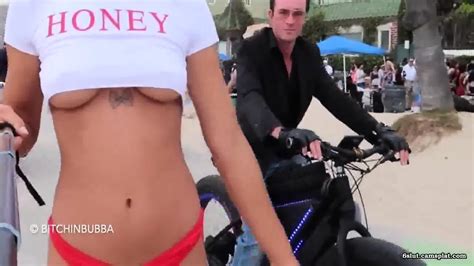 Under Boob And Thong On The Boardwalk