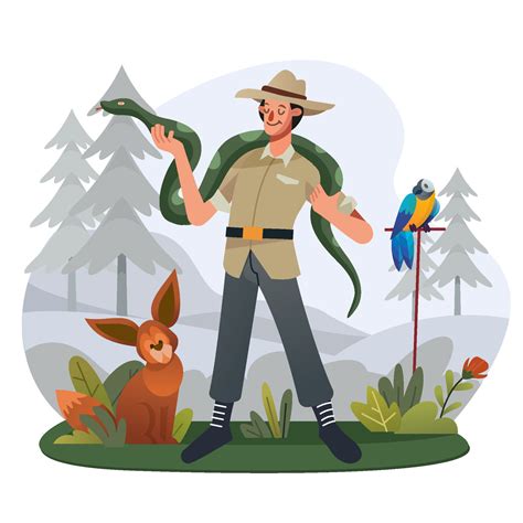 A Man Who Loves Exotic Pets 13120057 Vector Art at Vecteezy