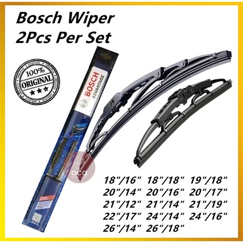 Bosch Advantage Wiper Blade Set Compatible With All U Hook Type For