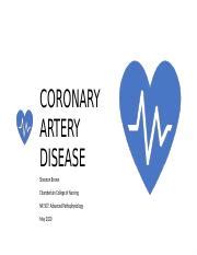 NR 507 Week 2 Ppt Pptx CORONARY ARTERY DISEASE Shannon Brown