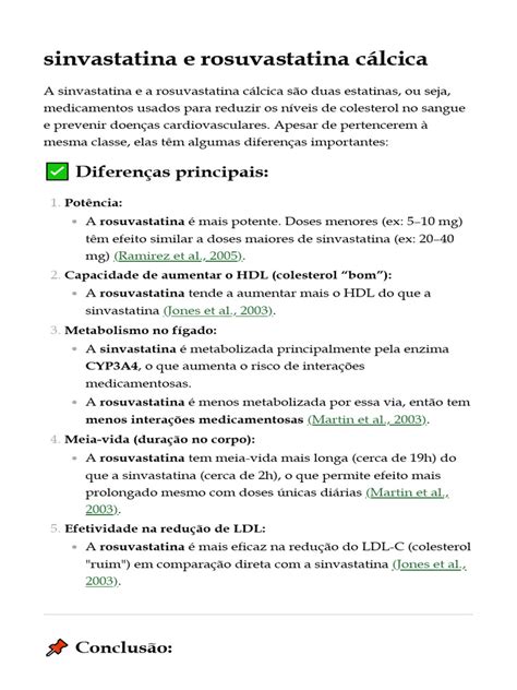 Qual A Diferença Entre Rosuvastatina E Sinvastatina