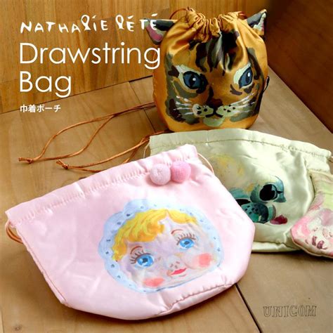 ナタリーレテ 巾着バッグ 巾着ポーチ Drawstring Bag Nathalie Lete かわいい おしゃれ 動物 チャーミーちゃん