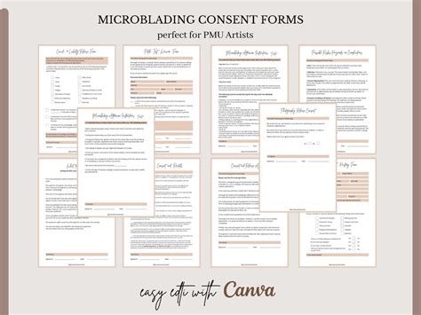 Formularios De Consentimiento Editables De Microblading Etsy España