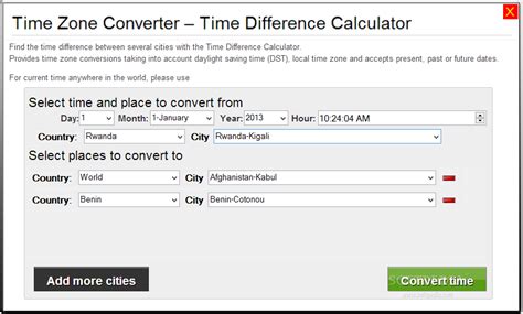 Time zone calculator - teachertatka