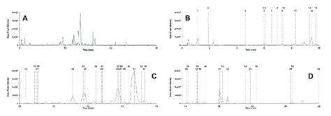 A Uhplc Ms Ms Total Ion Chromatograms In The Negative Ion Mode For