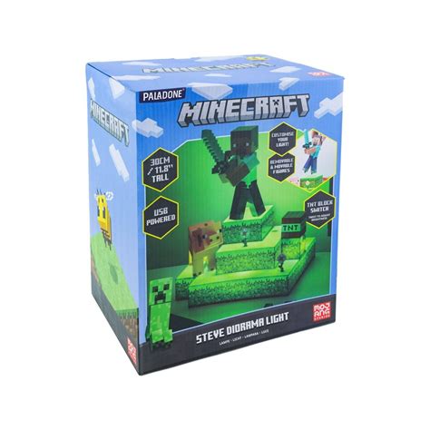 Minecraft Lampe Diorama Steve Cm Figurine Discount