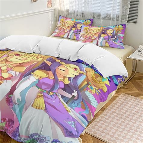 3 Piece Bedding Set Le-Gend 0f Zel-,Da0 Comforter Cover Set Cute Kids