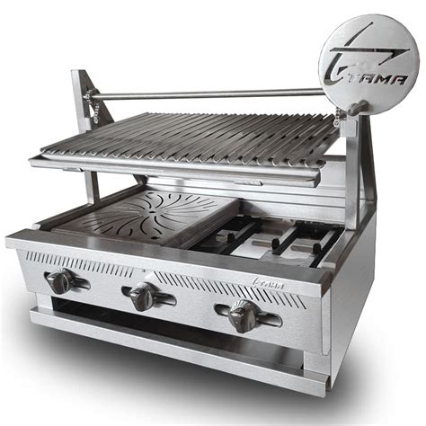 Intamamx051 Asador Argentino Hibrido Tama Empotrable De Gas Y Carbón