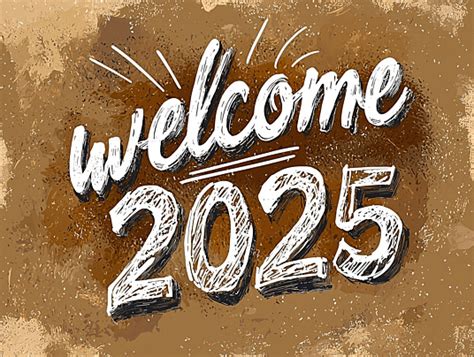 Welcome Lettering Brown Background Calendar New Year