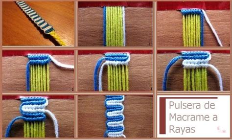 Como hacer una Pulsera de Rayas de Macrame enrHedando Cómo hacer