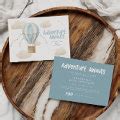 Baby Shower Blue Hot Air Balloon Adventure Awaits Invitation Zazzle