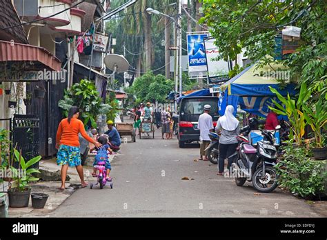 Daily life in street in the capital city Jakarta, Java, Indonesia Stock ...