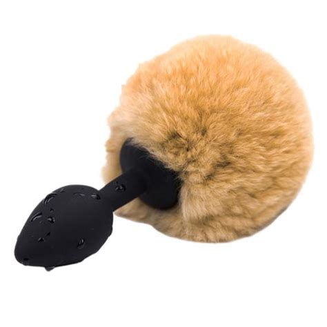 Buy Cute Plush Tail Anal Couple Sharing Sex Butt Silicone Plug Couple