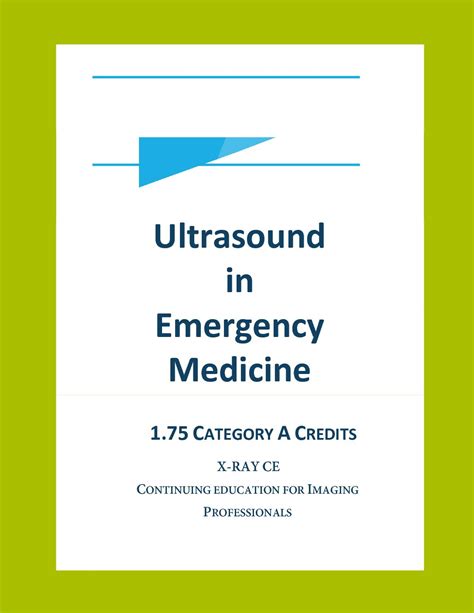 Ultrasound In Emergency Medicine X Ray Ce