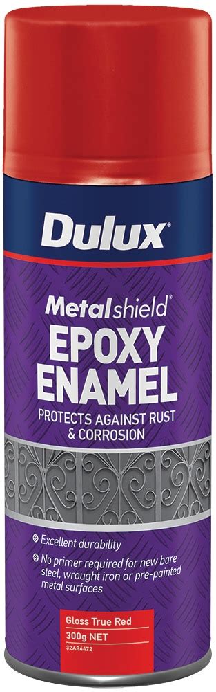 Dulux Metalshield Epoxy Enamel Paint Aerosol Gloss Red 300g