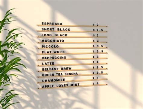 Cafe Menu Display Mit Buchstaben Und Schienen Cafe Etsy Cafe Signage