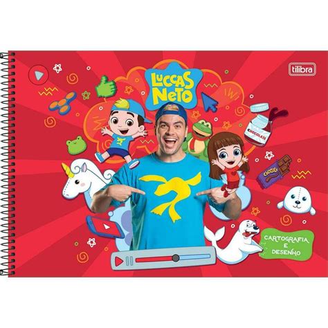 Caderno De Desenho Espiral Luccas Neto 80 Folhas Tilibra | Shopee Brasil