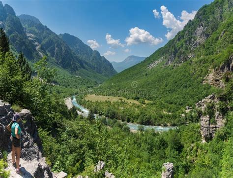 Hiking At Incredible And Extreme Albanian Alps Stock Image Image Of