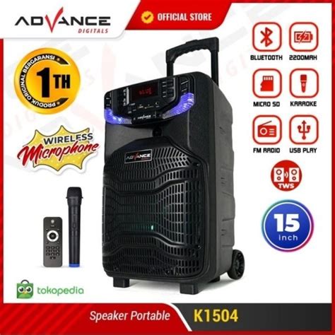 Jual Advance Speaker Portable K 1504 15 Inch Bluetooth Amplimeeting