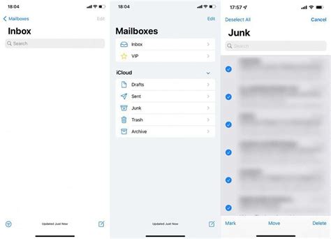 how to delete junk mail on iphone