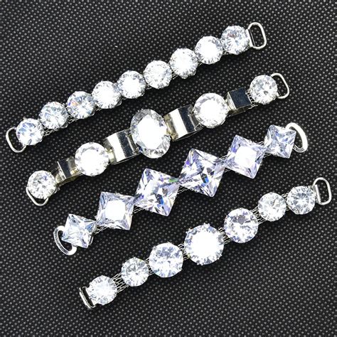 Pcs Cm Clear Zircon Crystal Bikini Connector Buckle Shiny Rhinestone