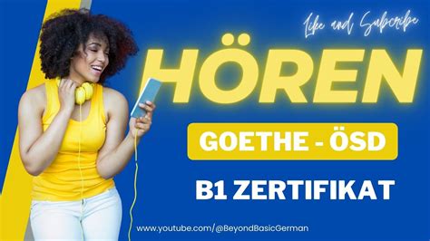 Goethe Sd B Zertifikat H Ren Modelltest Youtube