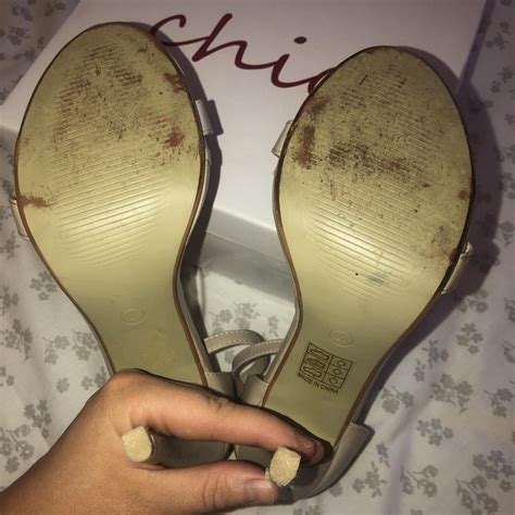 Nude Stiletto Heels Ankle Strap Worn Once But In Depop