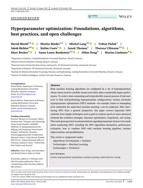 (PDF) Hyperparameter optimization: Foundations, algorithms, best ...