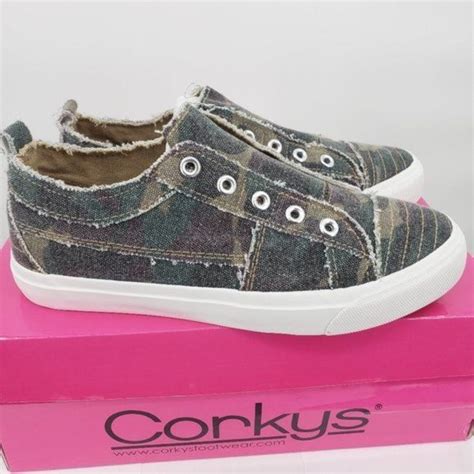 Corkys Shoes Corkys Babalu Camo Print Slip On Sneakers Distressed