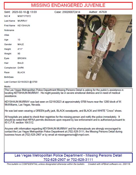 Lvmpd On Twitter The Lvmpd Missing Persons Detail Is Asking For